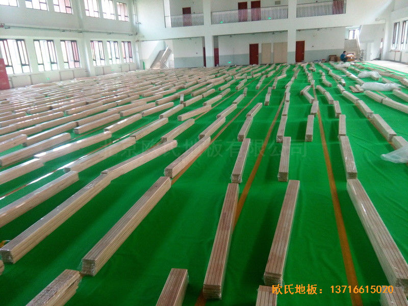 北京趙全營鎮天順小學體育館運動木地板鋪設案例2